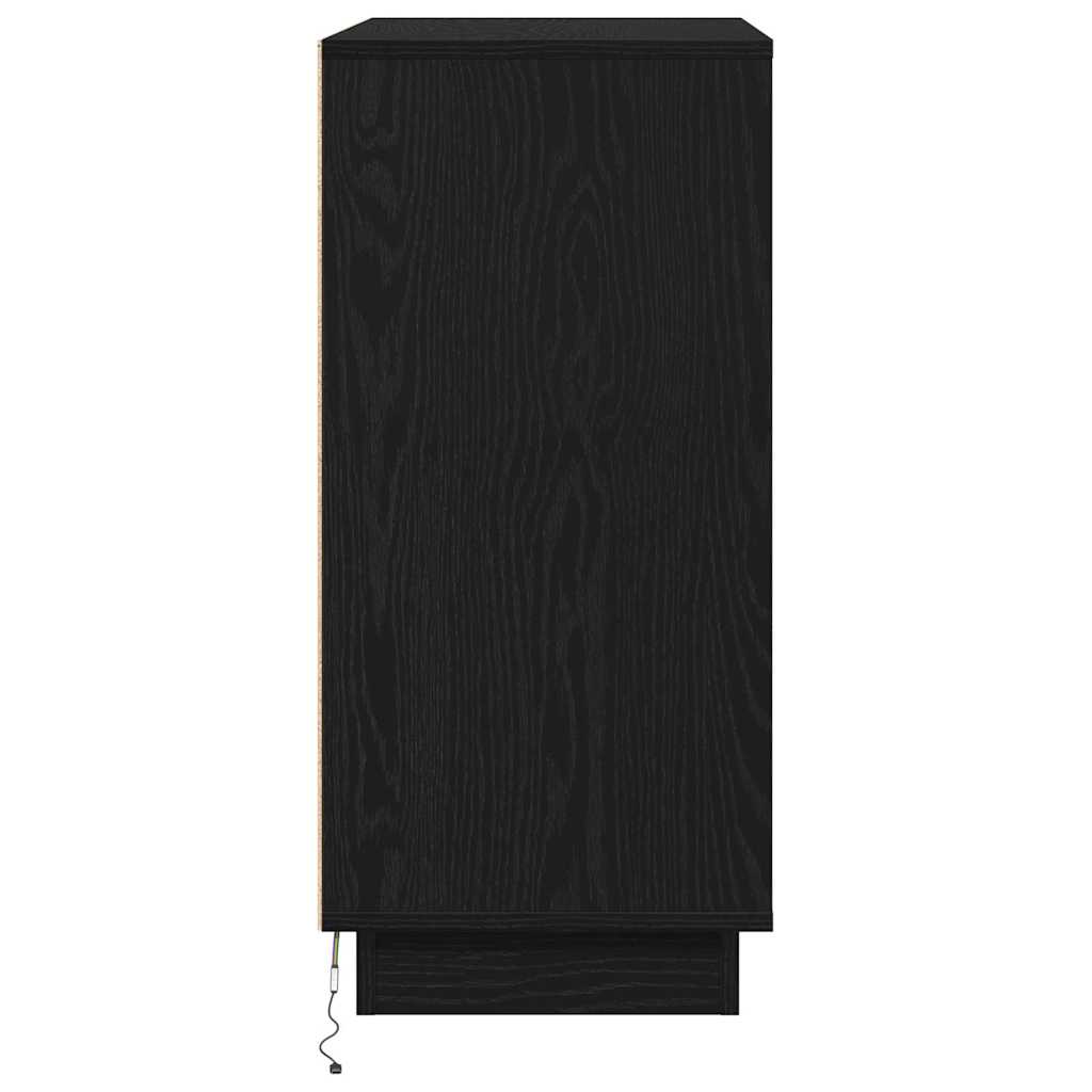 vidaXL Κομοδίνο Μαύρη Οξυά 71 x 34.5 x 75 εκ. Επεξεργασμένο ξύλο