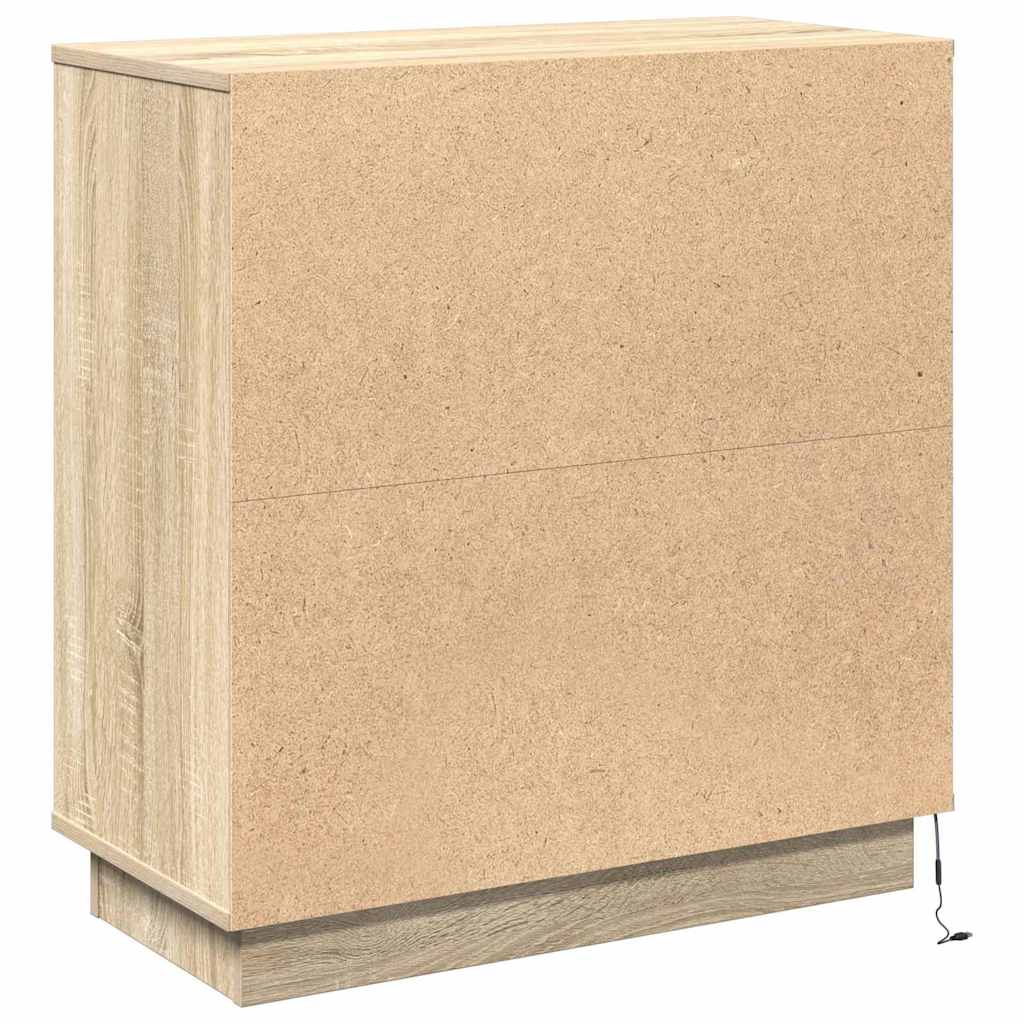 vidaXL Πλαϊνό Γραφείο με LED Sonoma Δρυς 71 x 34.5 x 75 εκ.