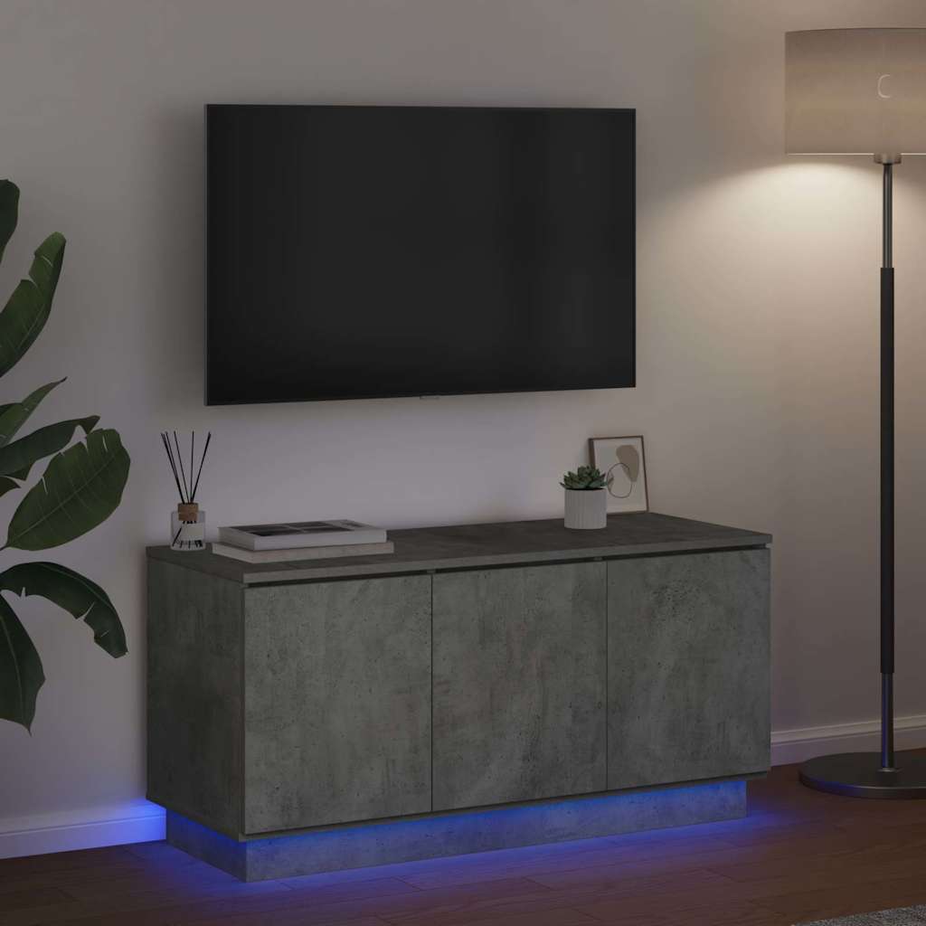 vidaXL Ντουλάπι TV 100 x 38 x 49 εκ. Σκυρόδεμα Γκρι Επεξεργασμένο Ξύλο