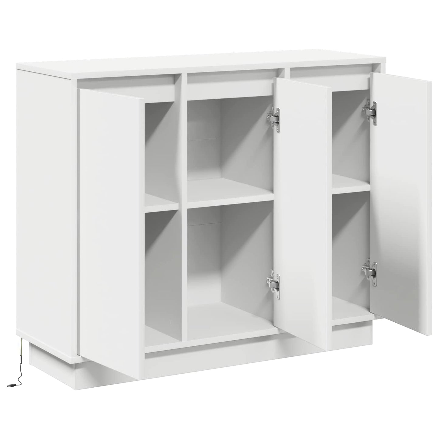 vidaXL Πλευρικό Τραπέζι LED Λευκό 90 x 32 x 75 εκ. Επεξεργασμένο ξύλο