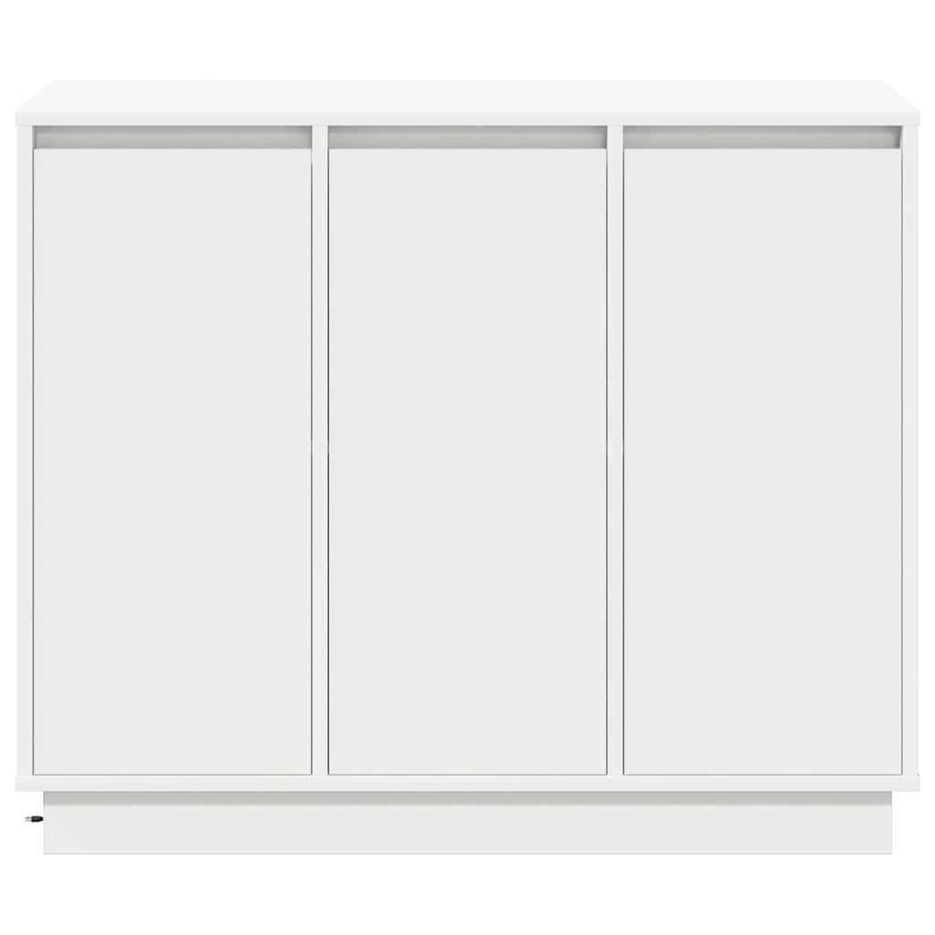 vidaXL Πλευρικό Τραπέζι LED Λευκό 90 x 32 x 75 εκ. Επεξεργασμένο ξύλο