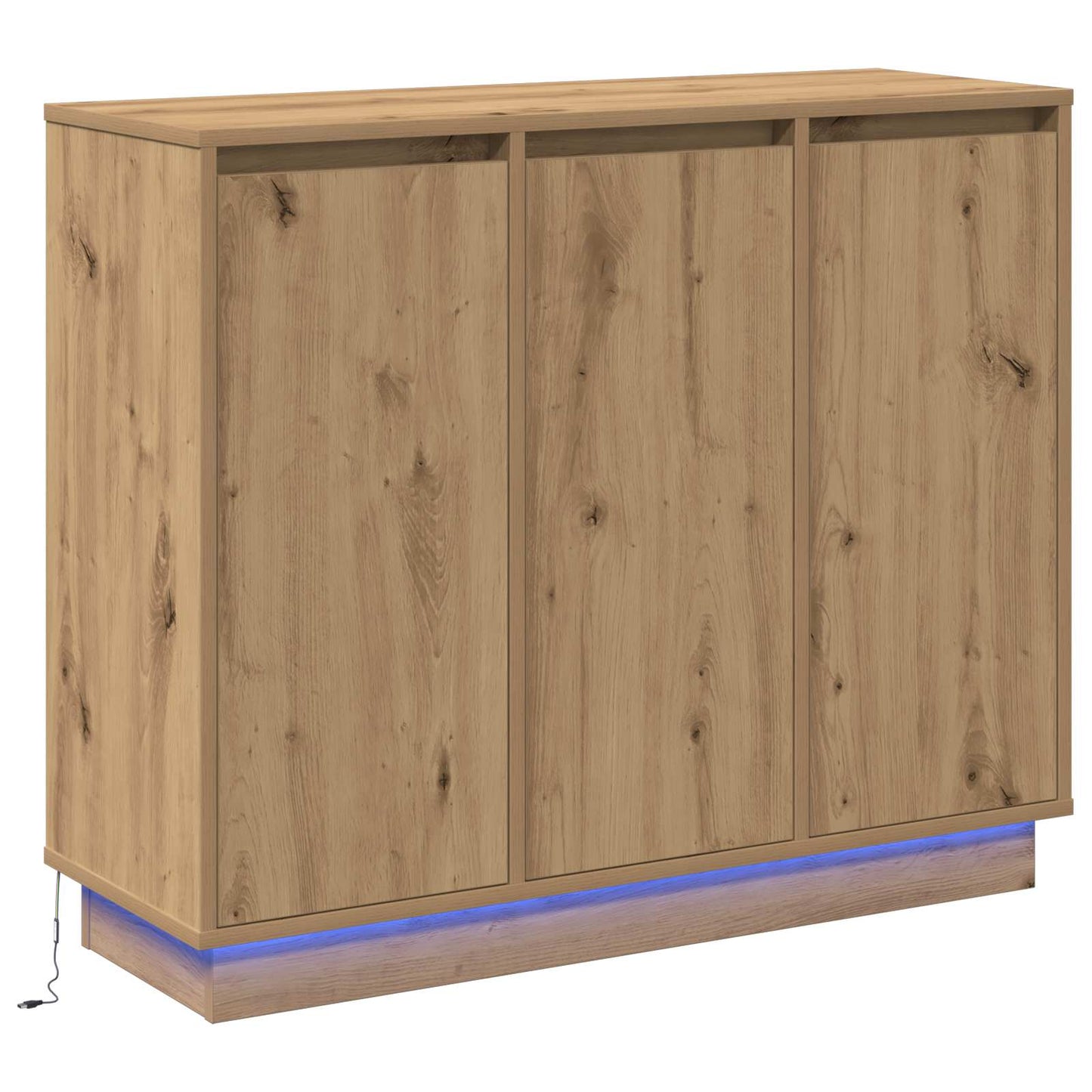 vidaXL Πλευρικό Τραπέζι LED Artisan Oak 90 x 32 x 75 εκ.