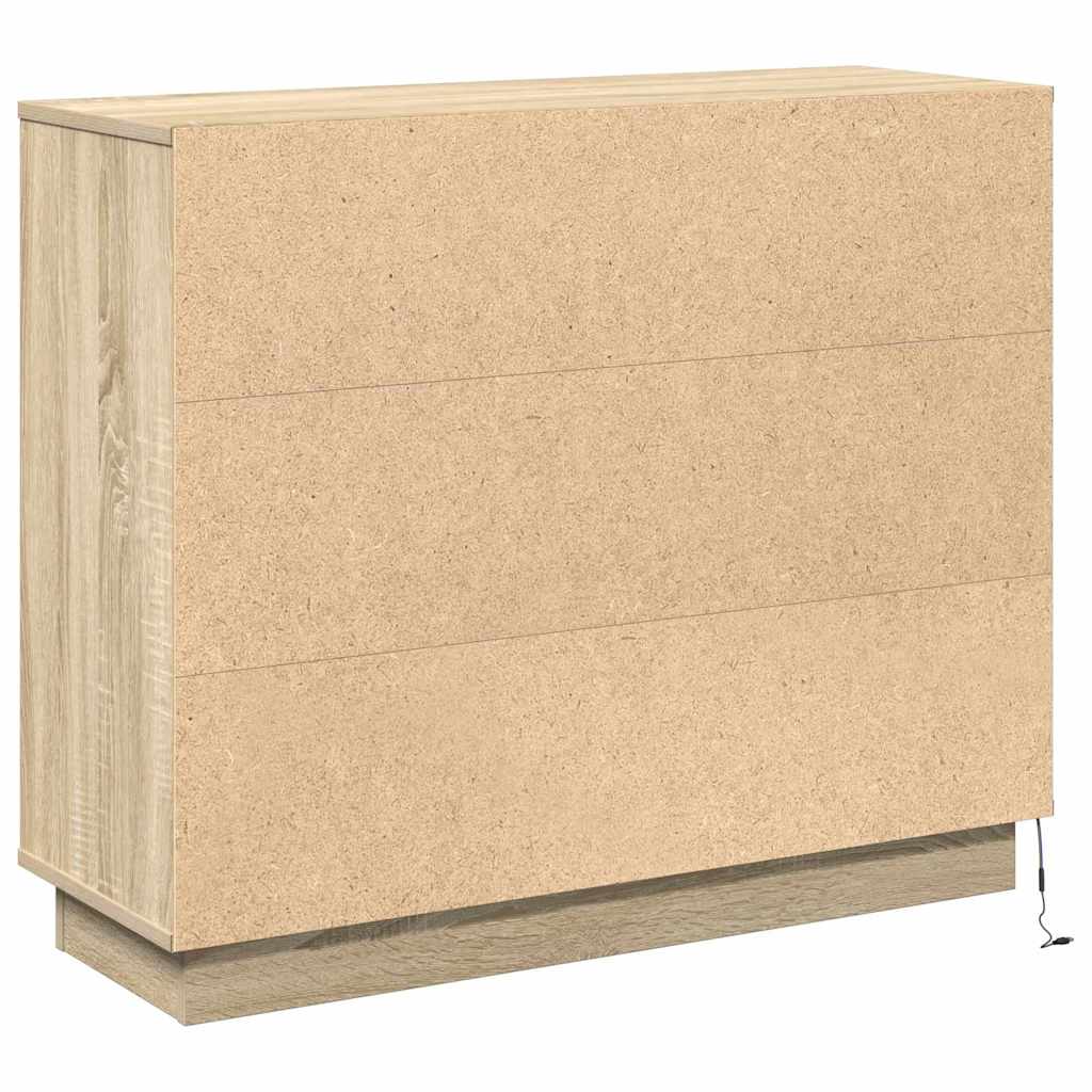 vidaXL Κομοδίνο με ράφι Δρύς Sonoma 90 x 32 x 75 εκ Επεξεργασμένο ξύλο