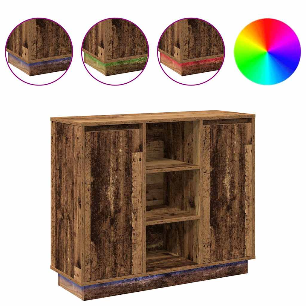 vidaXL Κομοδίνο με ράφι Παλιό Ξύλο 90 x 32 x 75 εκ Επεξεργασμένο ξύλο