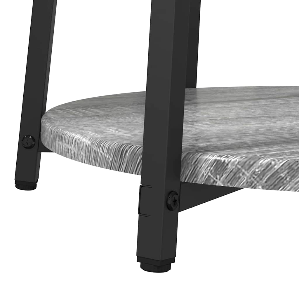 vidaXL Σετ βοηθητικά τραπεζάκια με ράφι 2 pcs Γκρι σονόμα και Μαύρο