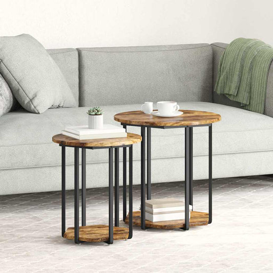 vidaXL Σετ βοηθητικά τραπεζάκια 2 τμχ. Καφέ 50 x 50 x 50,5 cm