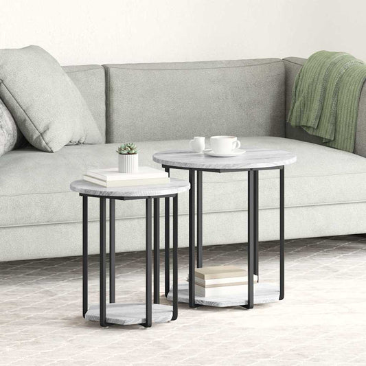 vidaXL Σετ βοηθητικά τραπεζάκια 2 τμχ. Γκρι 50 x 50 x 50,5 cm