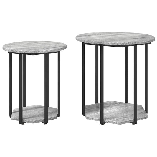 vidaXL Σετ βοηθητικά τραπεζάκια 2 τμχ. Γκρι 50 x 50 x 50,5 cm