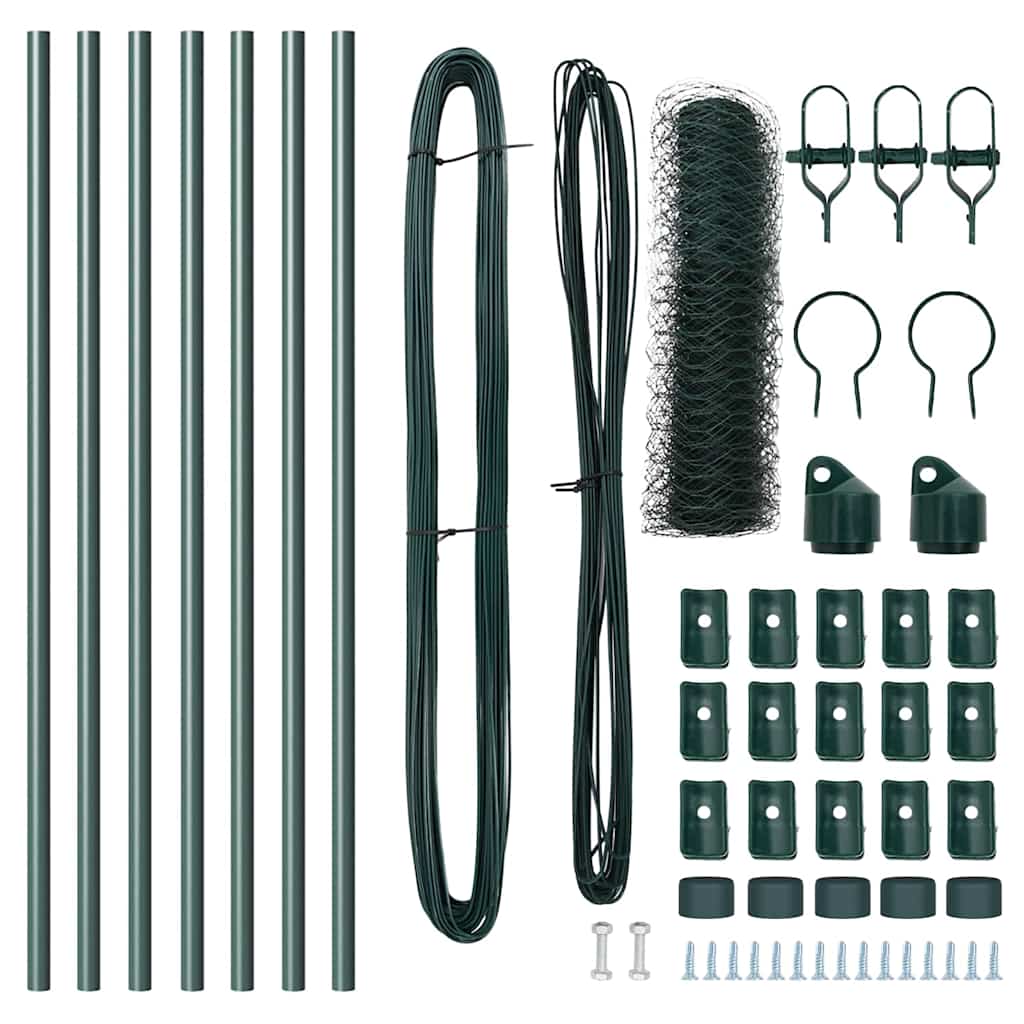 Φράχτης Εξάγωνος VidaXL Πράσινος 0.4x10 μ Χάλυβας