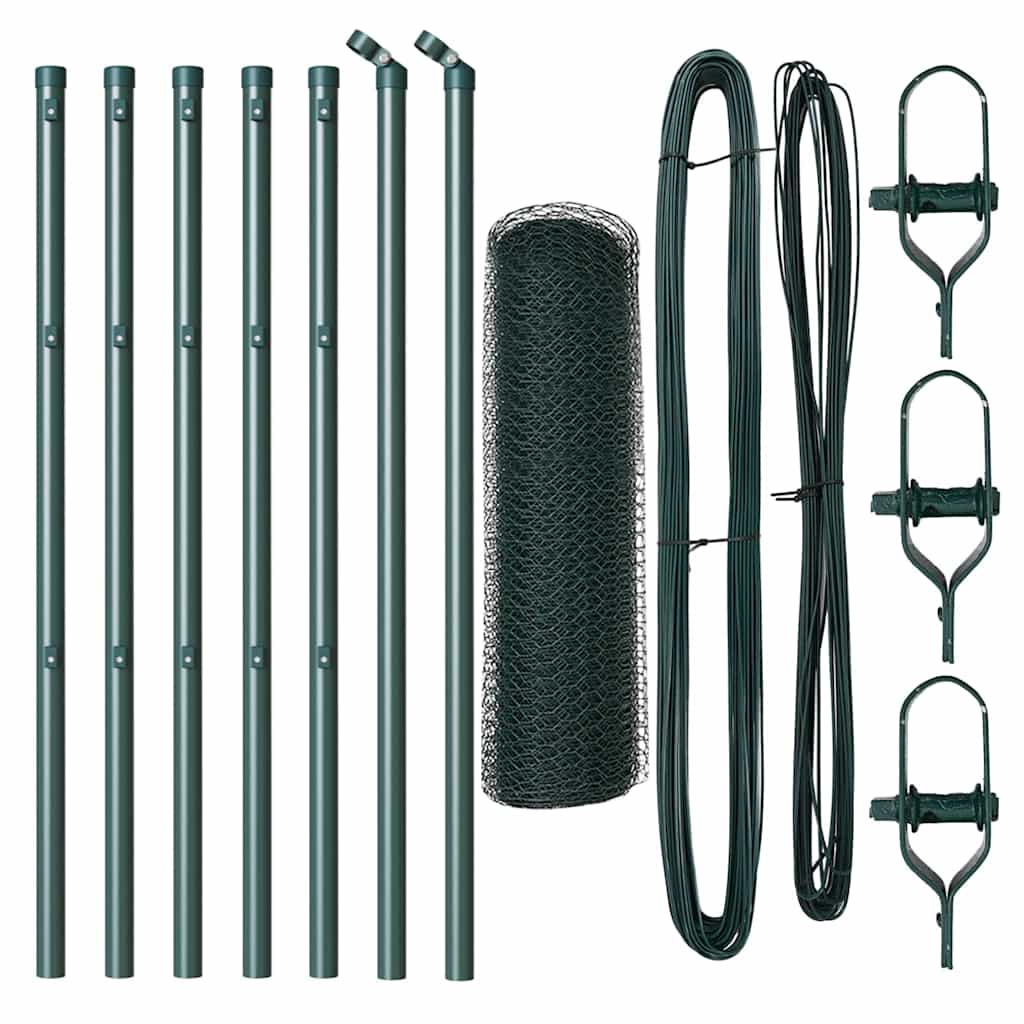 Φράχτης vidaXL Εξαγωνικός Πράσινος 0.5x10 μ Ατσάλι