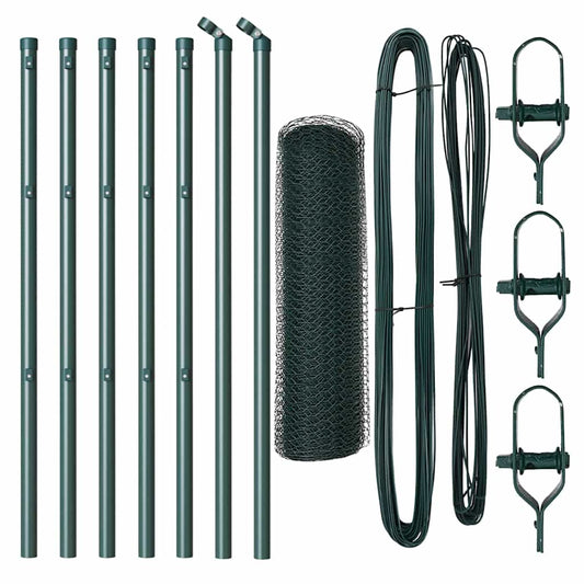 vidaXL Εξαγωνική Περίφραξη Πράσινη 0.8x10 μ Ατσάλι