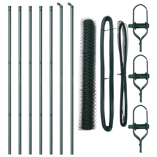 vidaXL Φράχτης Εξαγώνου Πράσινος 1x10 μ Μέταλλο