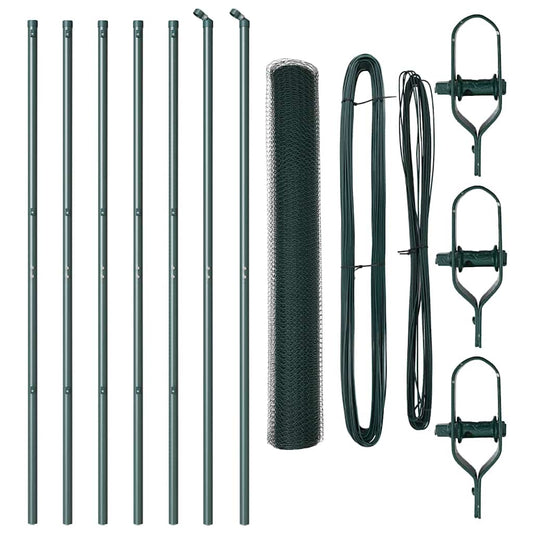 vidaXL Φράχτης Εξαγωνικού Σχήματος Πράσινος 1,4x10 μ Ατσάλι