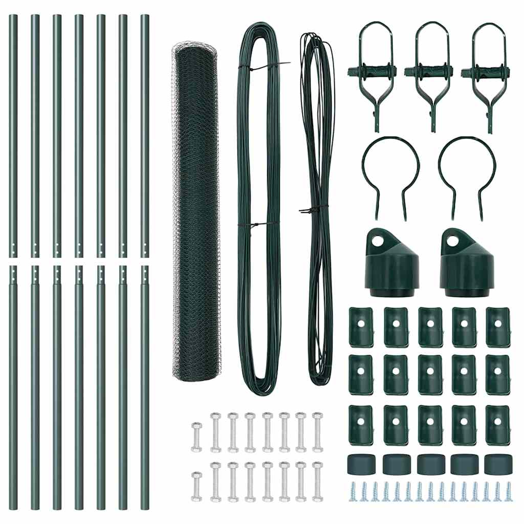 vidaXL Πολυγωνικός Φράκτης Πράσινο 1,4x10 μ Χάλυβας