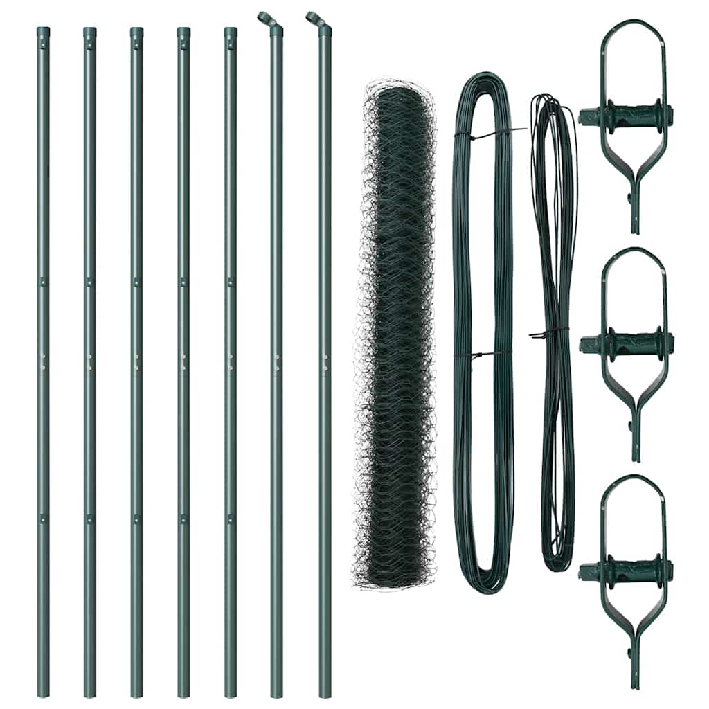 vidaXL Εξαγωνικός Φράχτης Πράσινος 1.4x10 μ Χάλυβας