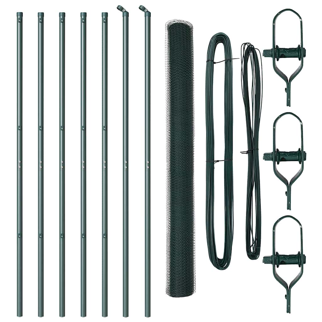 vidaXL Εξαγωνικός Φράκτης Πράσινος 1.5x10 μ Χάλυβας