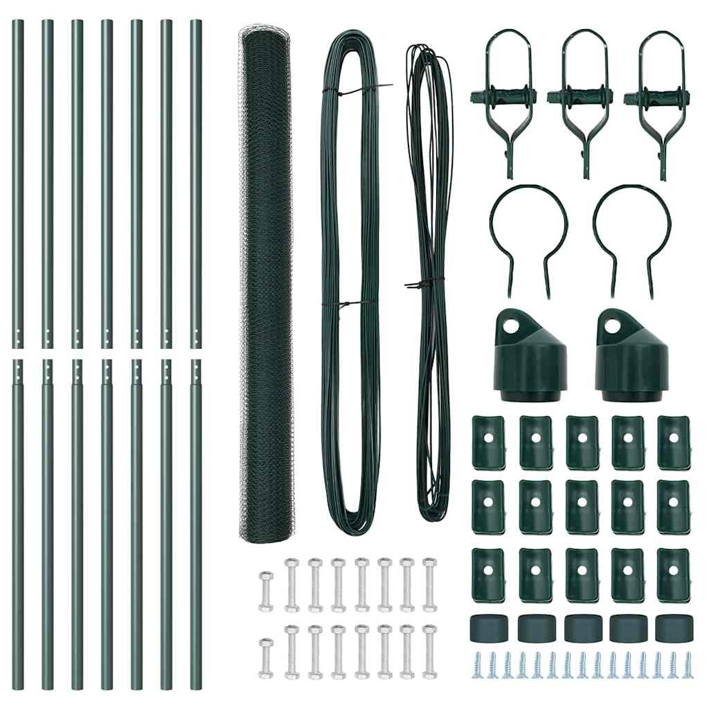 vidaXL Εξαγωνικός Φράκτης Πράσινος 1.5x10 μ Χάλυβας