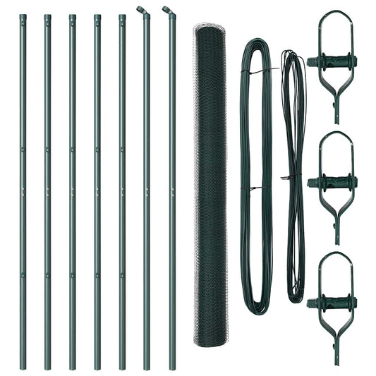 vidaXL Εξάγωνος Φράκτης Πράσινος 1.6x10 μ Ατσάλι