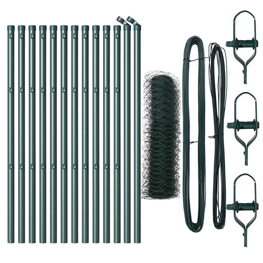 Φράκτης vidaXL Εξαγώνου Πράσινος 0.4x25 μ Μέταλλο