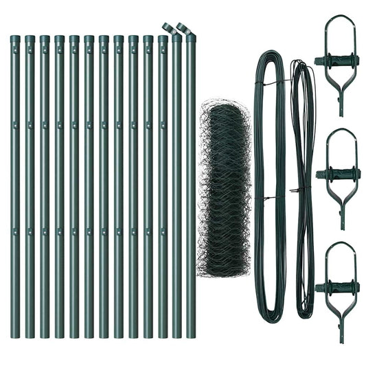 vidaXL Σετ Περίφραξης Σετ 2 Δάσος Πράσινο Χάλυβας με Πούδρου 25 x 0.5 μ