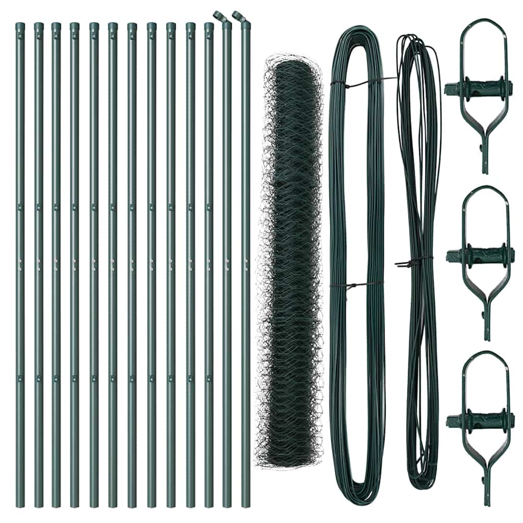 vidaXL Σετ Περιφράξης Σετ των 2 Πράσινο Μέταλλο 25 x 1.2 μ Ανθεκτικό