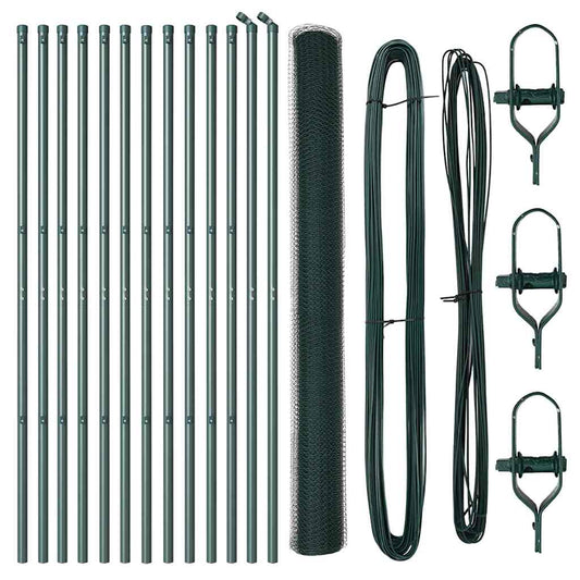 vidaXL Σετ Φράκτη Σετ από 2 Πράσινο Μέταλλο 25 x 1.5 m Ανθεκτικό