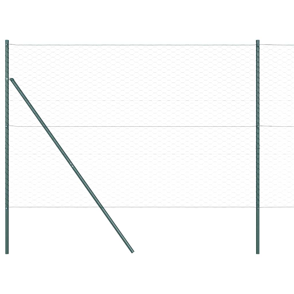 vidaXL Σετ Φράχτη Σετ των 2 Πράσινο Χάλυβας με πούδρα 25 x 1.5 μ