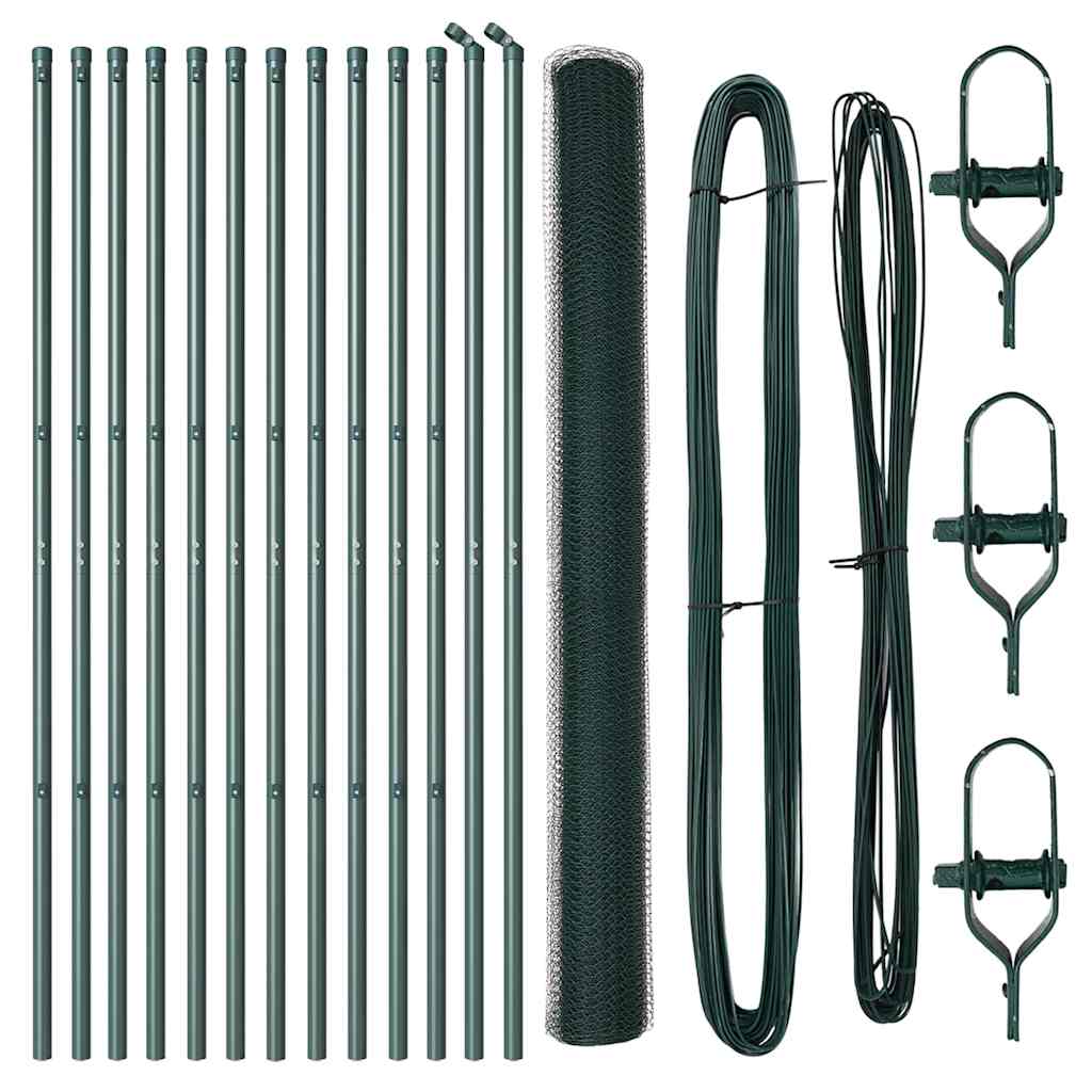 Εξαγωνικός Φράκτης vidaXL Πράσινος 1,6x25 μ. Χάλυβας