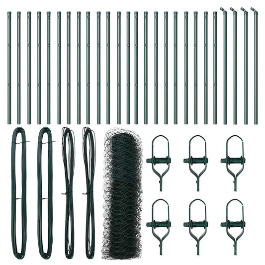 Φράχτης vidaXL Εξάγωνος Πράσινος 0.5x50 μ Ατσάλι