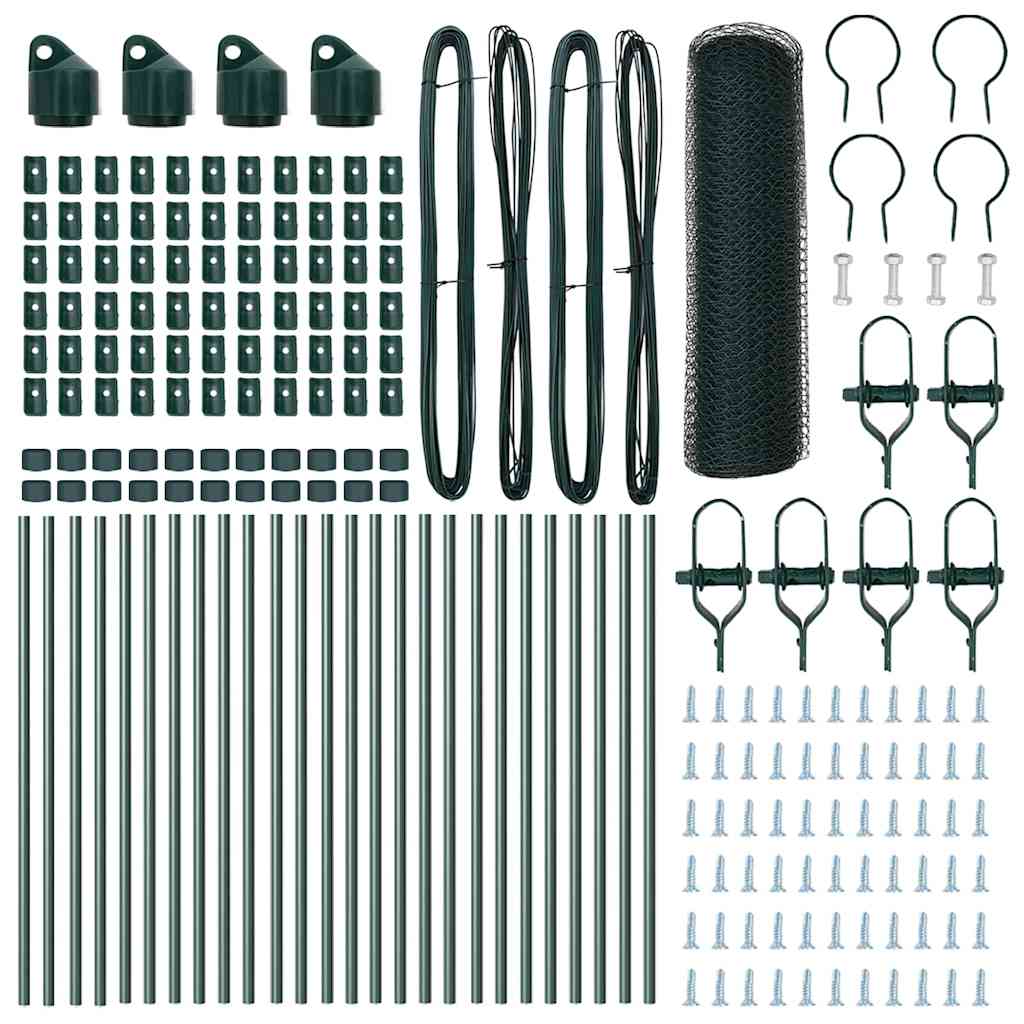 vidaXL Hexagon Fence Πράσινο 0.6x50 μ Χάλυβας