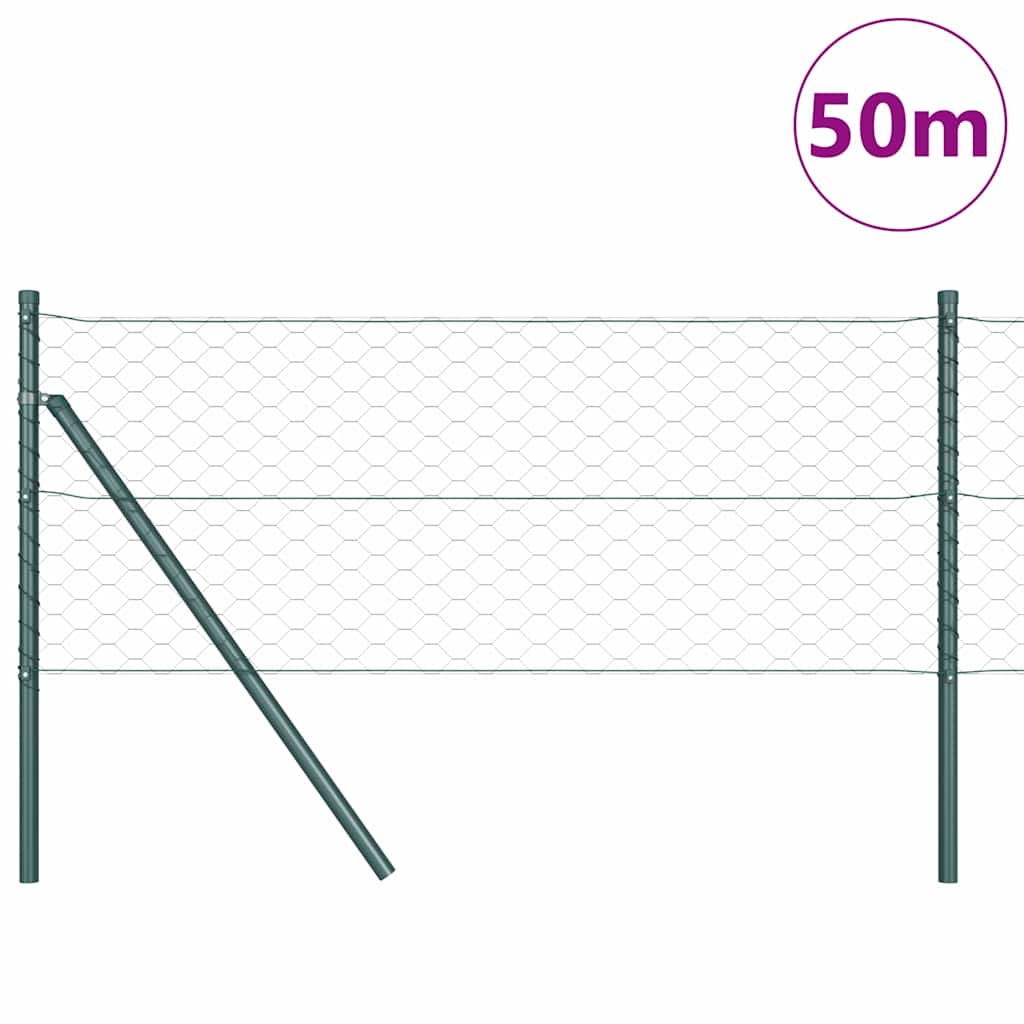 vidaXL Στύλος Περιφράξεων Πράσινο 50 x 0,6 m (πλέγμα 50 mm)