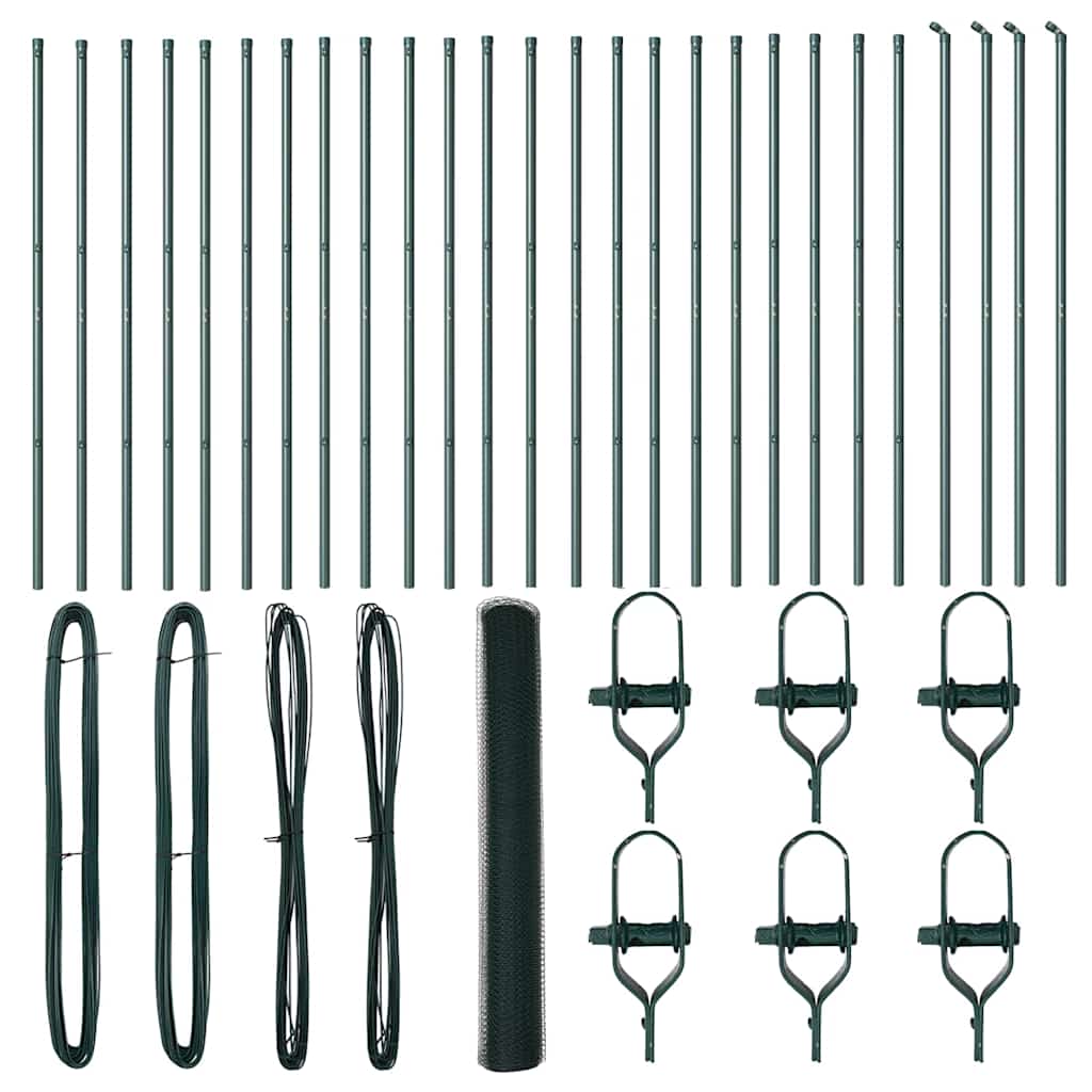 Φράχτης Εξαγωνικός vidaXL Πράσινος 1x50 μ Ατσάλι