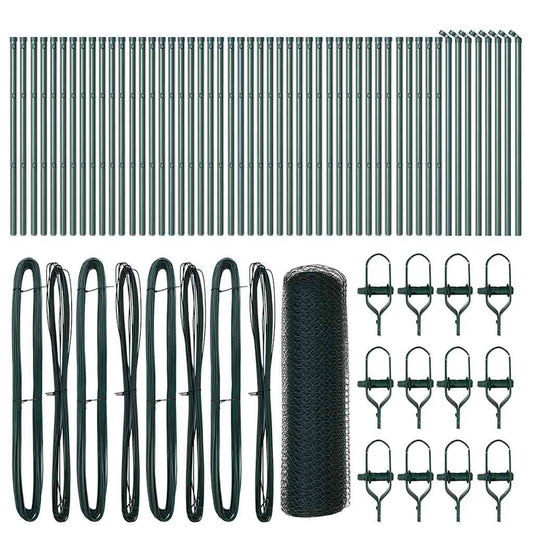 vidaXL Φράχτης με Στήλες. Πράσινο 0.8 x 100 μ Ατσάλι με επικάλυψη PVC