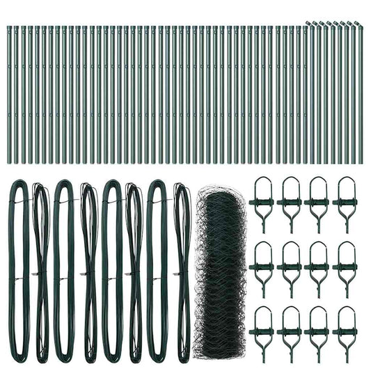 vidaXL Φράχτης με Στήλες. Πράσινο 0.8 x 100 μ Ατσάλι με επικάλυψη PVC