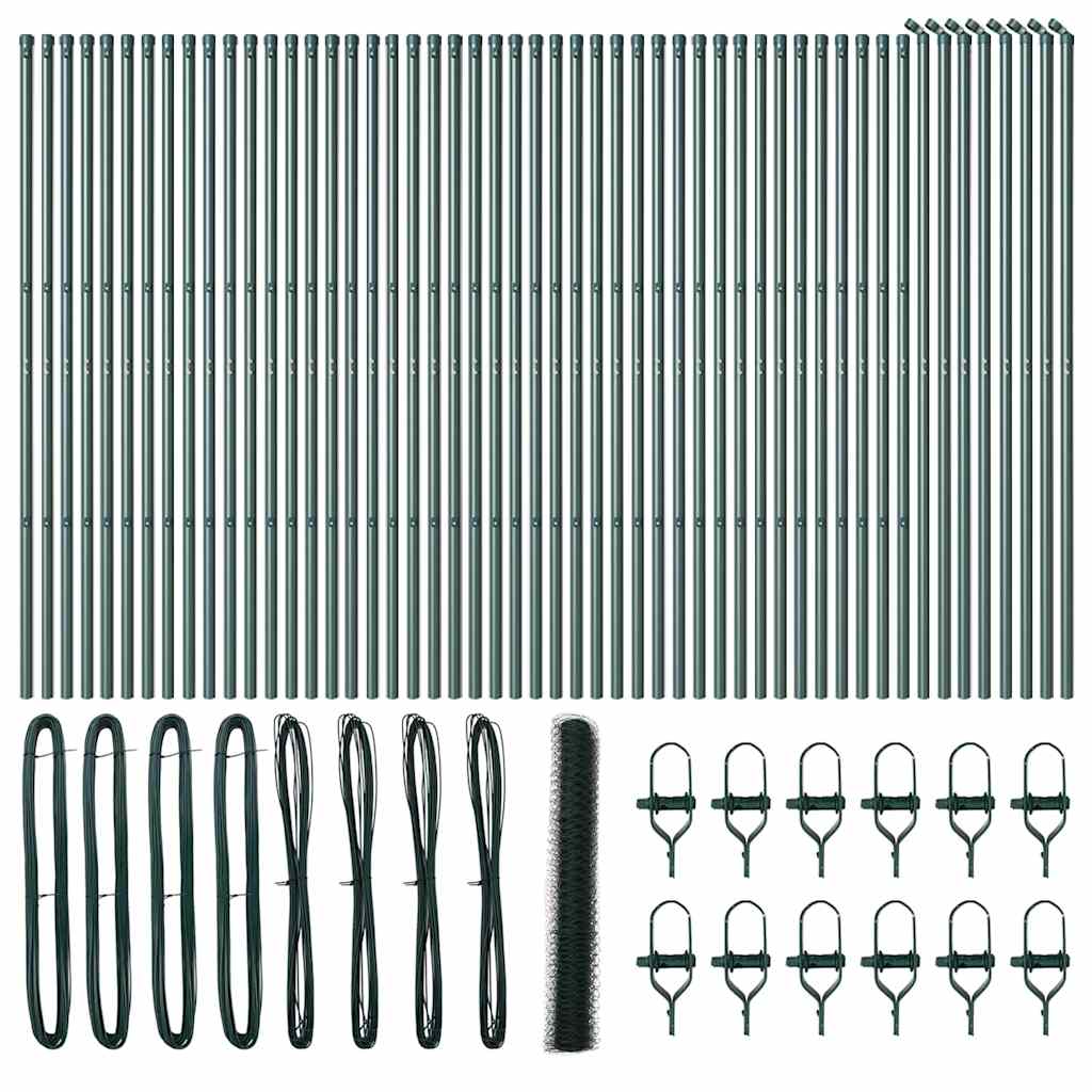 Φράχτης Hexagon vidaXL Πράσινος 1x100 μ Ατσάλι