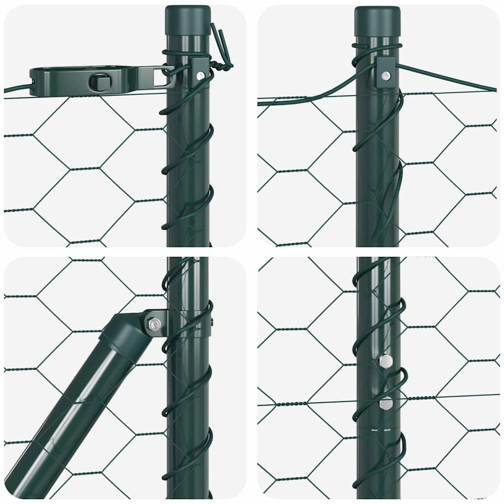 vidaXL Hexagon Fence Πράσινη 1.5x100 μ Χάλυβας