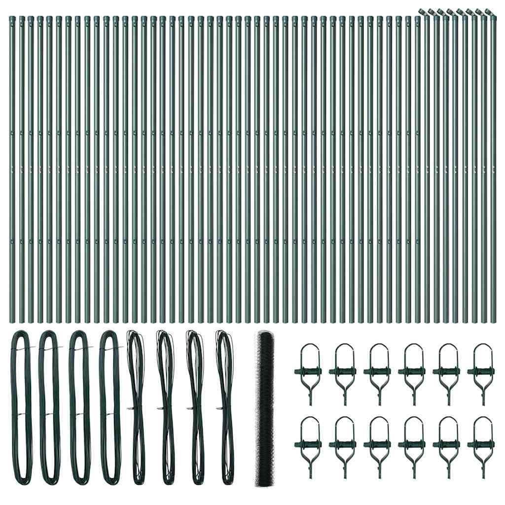 vidaXL Hexagon Fence Πράσινη 1.5x100 μ Χάλυβας