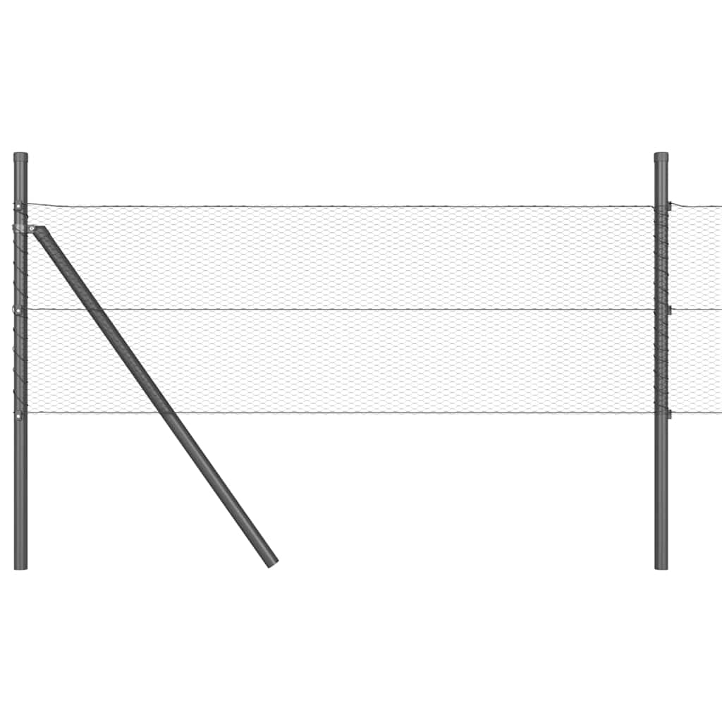 vidaXL Hexagon Fence Γκρι 0.4x10 m Χάλυβας
