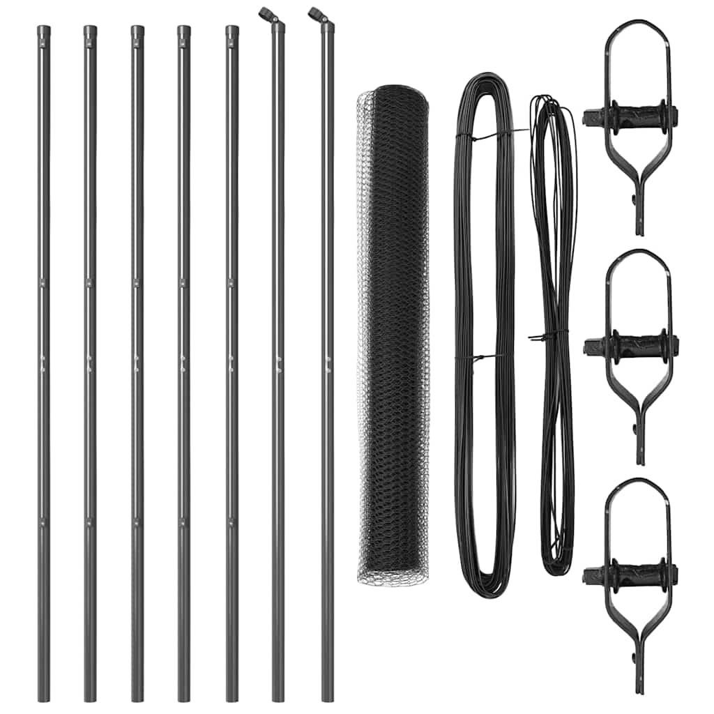 Γκρι Κυκλική Περίφραξη vidaXL 1,2x10 μ Ατσάλι