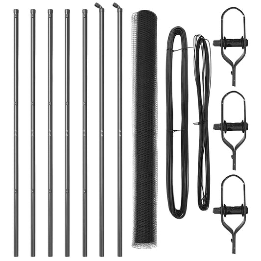 Φράκτης Εξάγωνος vidaXL Γκρι 1.5x10 μ. Χάλυβας