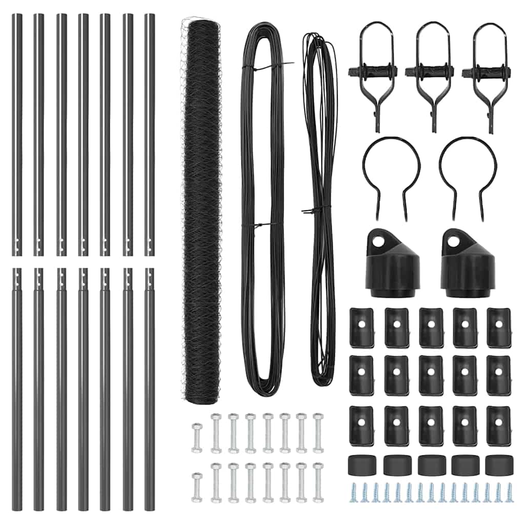 vidaXL Εξάγωνος Φράκτης Γκρι 1.5x10 μ Χάλυβα