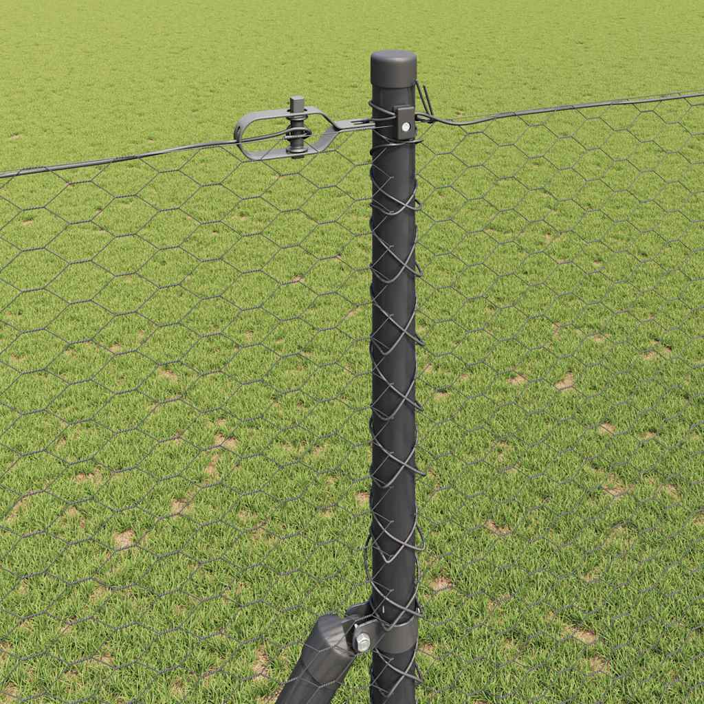 vidaXL Περίφραξη Εξαγώνου Γκρι 1.6x10 μ Χάλυβα