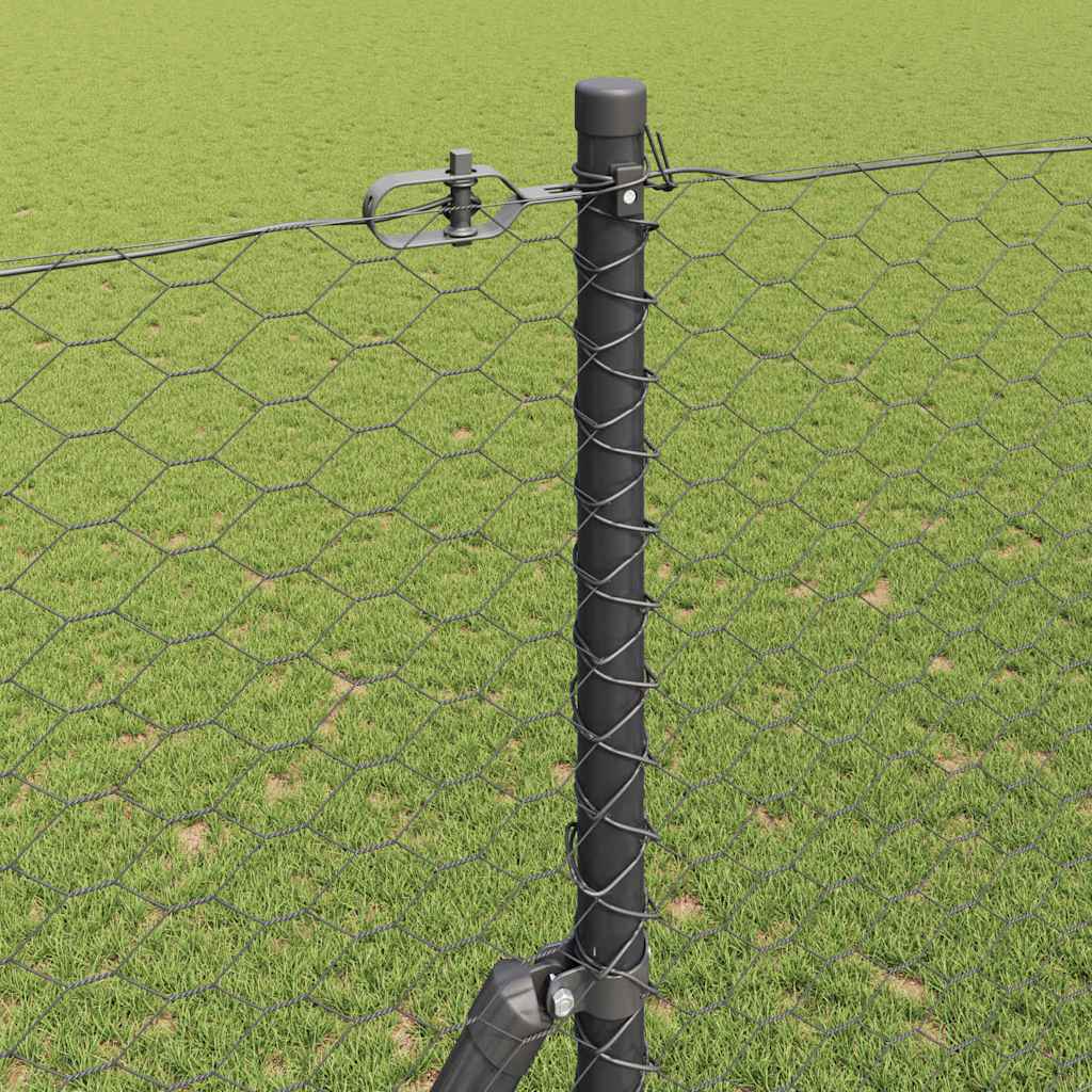 Φράχτης Hexagon vidaXL Γκρι 1.6x10 μ Ατσάλι