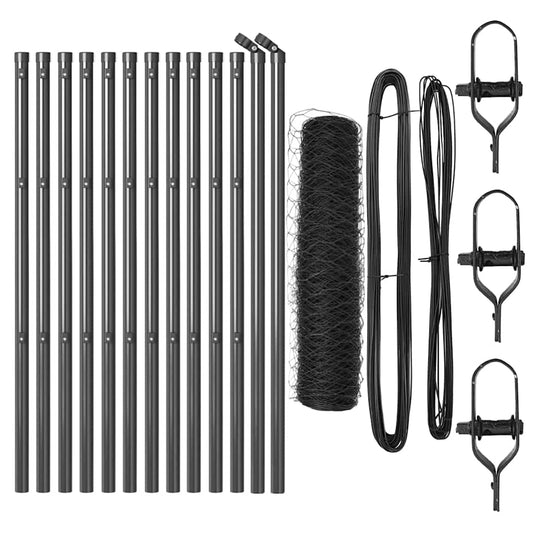 vidaXL Hexagon Fence Γκρι 0.4x25 μ Ατσάλι