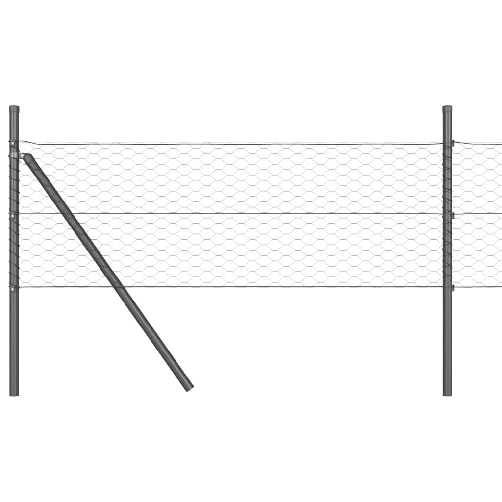 vidaXL Κυκλικός Φράκτης Γκρι 0.6x25 μ Ατσάλι