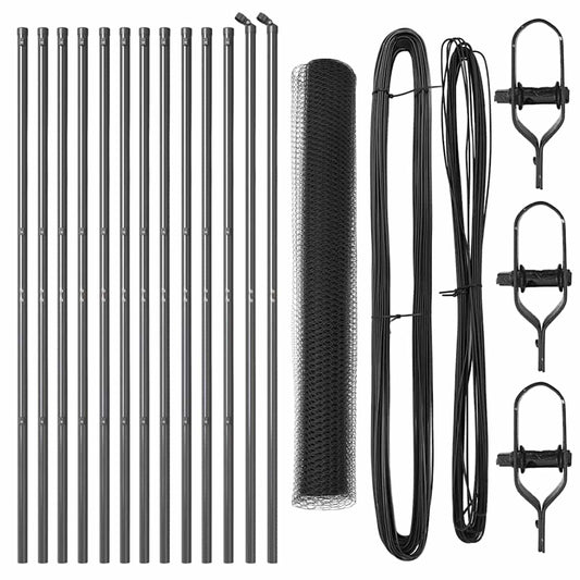 vidaXL Πολυγωνικός Φράκτης Γκρι 1,4x25 μ Ατσάλι