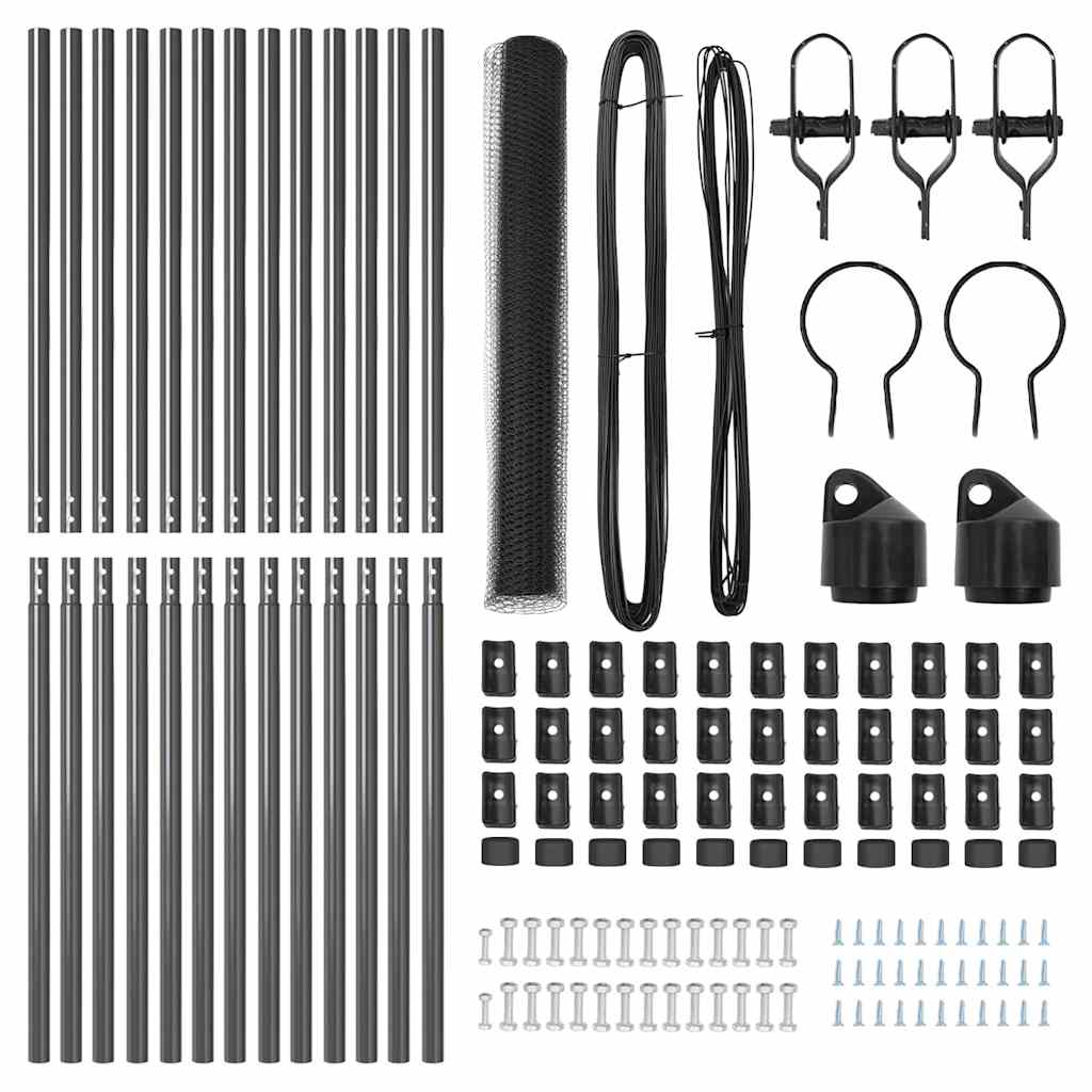 vidaXL Πολυγωνικός Φράκτης Γκρι 1,4x25 μ Ατσάλι