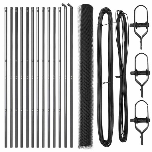 vidaXL Γκρι Εξάγωνος Φράχτης 1,6x25 μ Χάλυβας