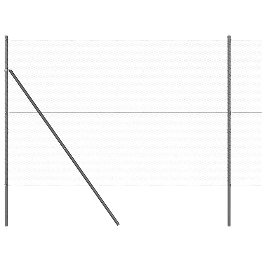 vidaXL Hexagon Φράχτης Γκρι 1.6x25 μ. Ατσάλι