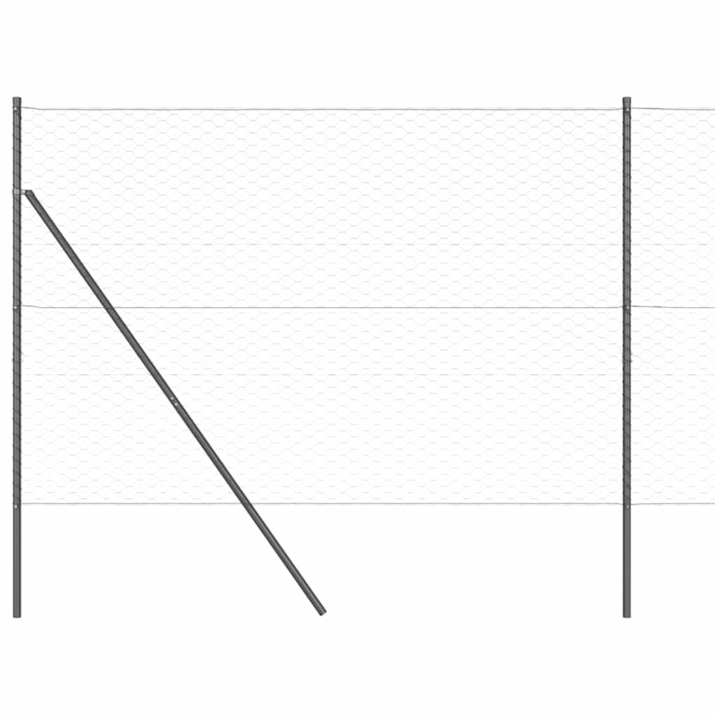vidaXL Εξάγωνη Φράχτη Γκρι 1.6x25 μ Ατσάλι